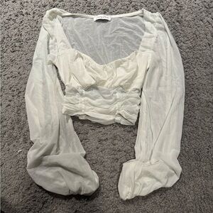 Long sleeve sheer top